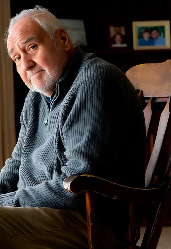 Дедушка сидит